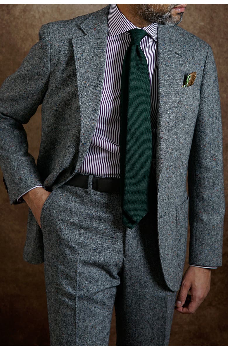 Elizabetta Foresta - Silk Grenadine Tie for Men, Alternate, color, Forest Green