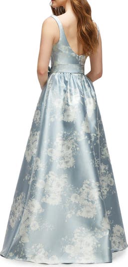 Floral Satin Twill Gown