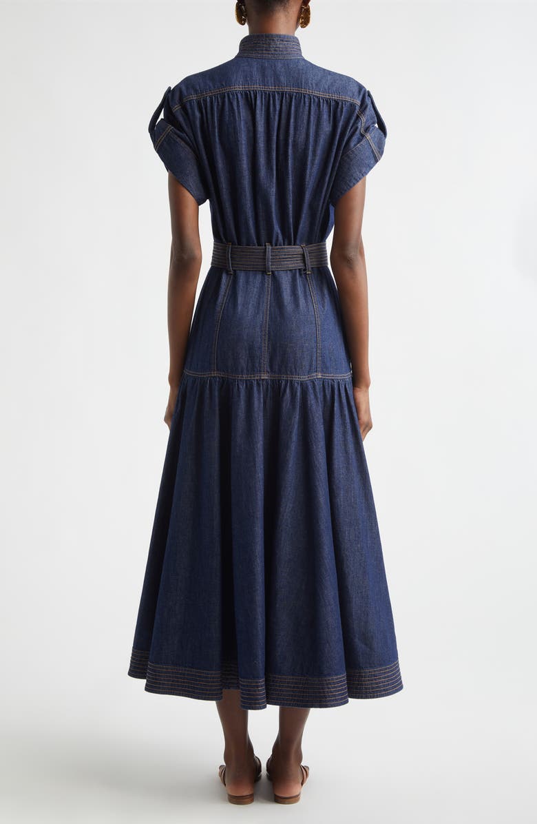 Zimmermann Kindred Spirit Belted Denim Midi Dress, Alternate, color, Harbour Blue