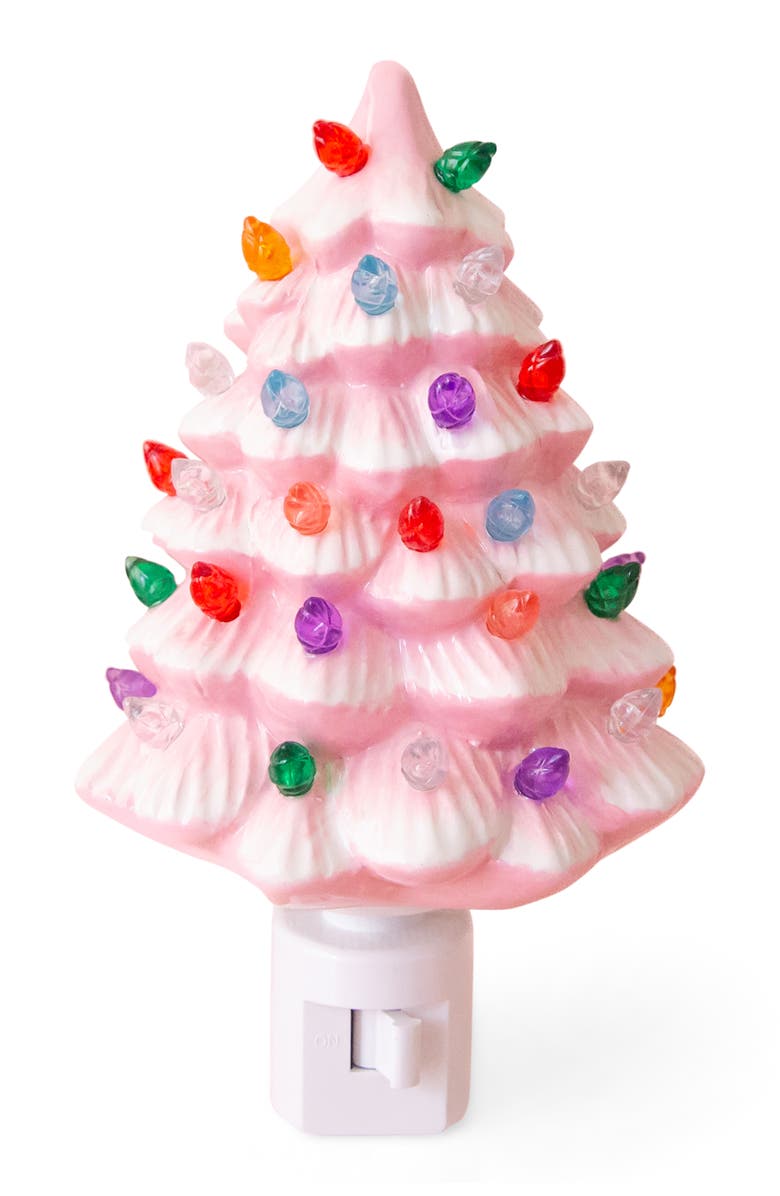 Sunshine Studios Vintage Holiday Tree Night Light, Main, color, Pink