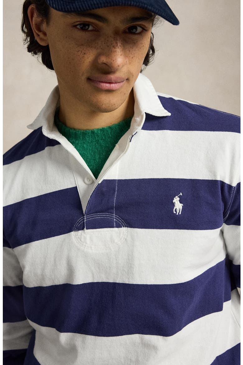 Stripe Long Sleeve Rugby Shirt, Alternate, color, CREAM MULTI