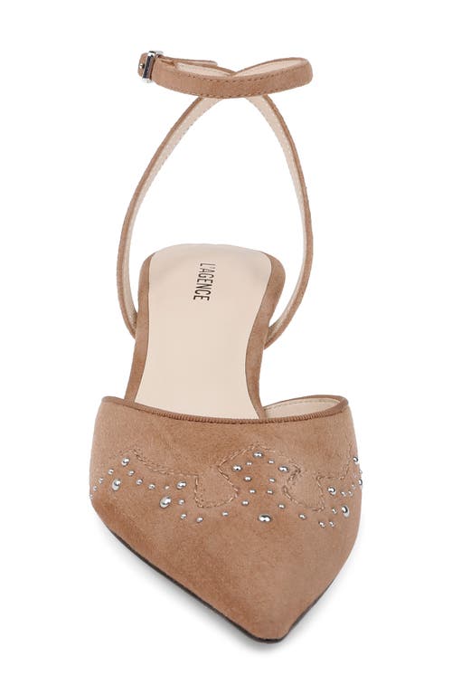 L Agence L'agence Women's Liana Pointed Toe Stud Detail Kitten Heel Pumps In Sand