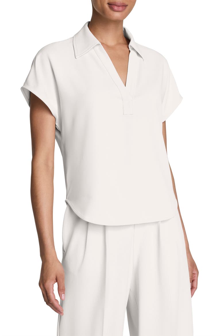 Oversize Short Sleeve Collared Shirt, Main, color, IVORY