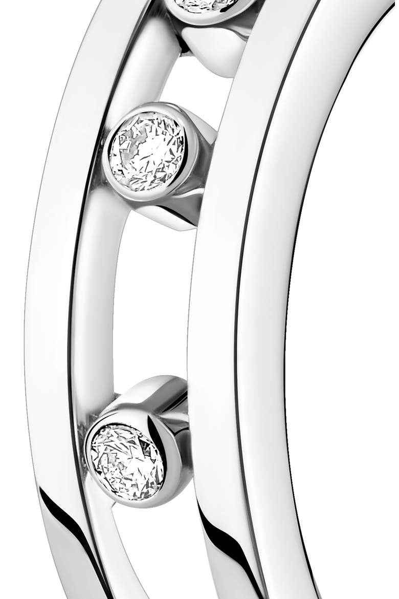 Creoles Move Huggie Hoop Earrings, Alternate, color, WHITE GOLD