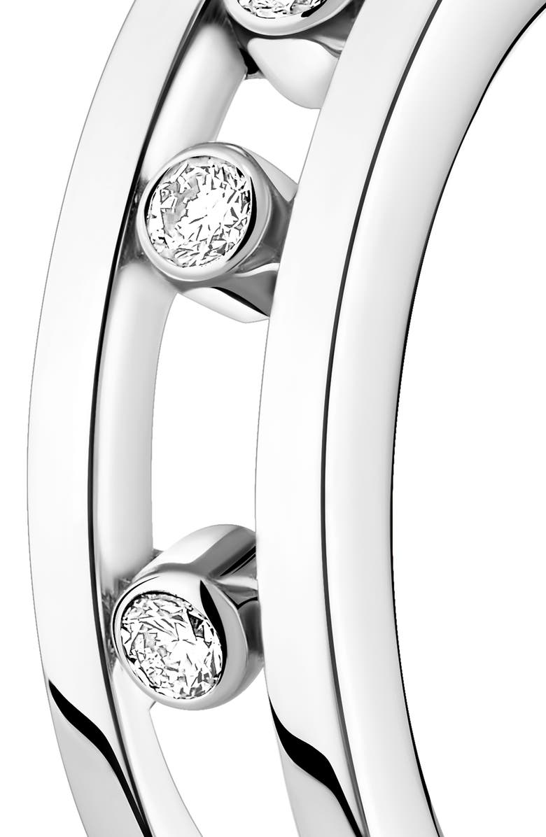 Messika Creoles Move Huggie Hoop Earrings, Alternate, color, White Gold