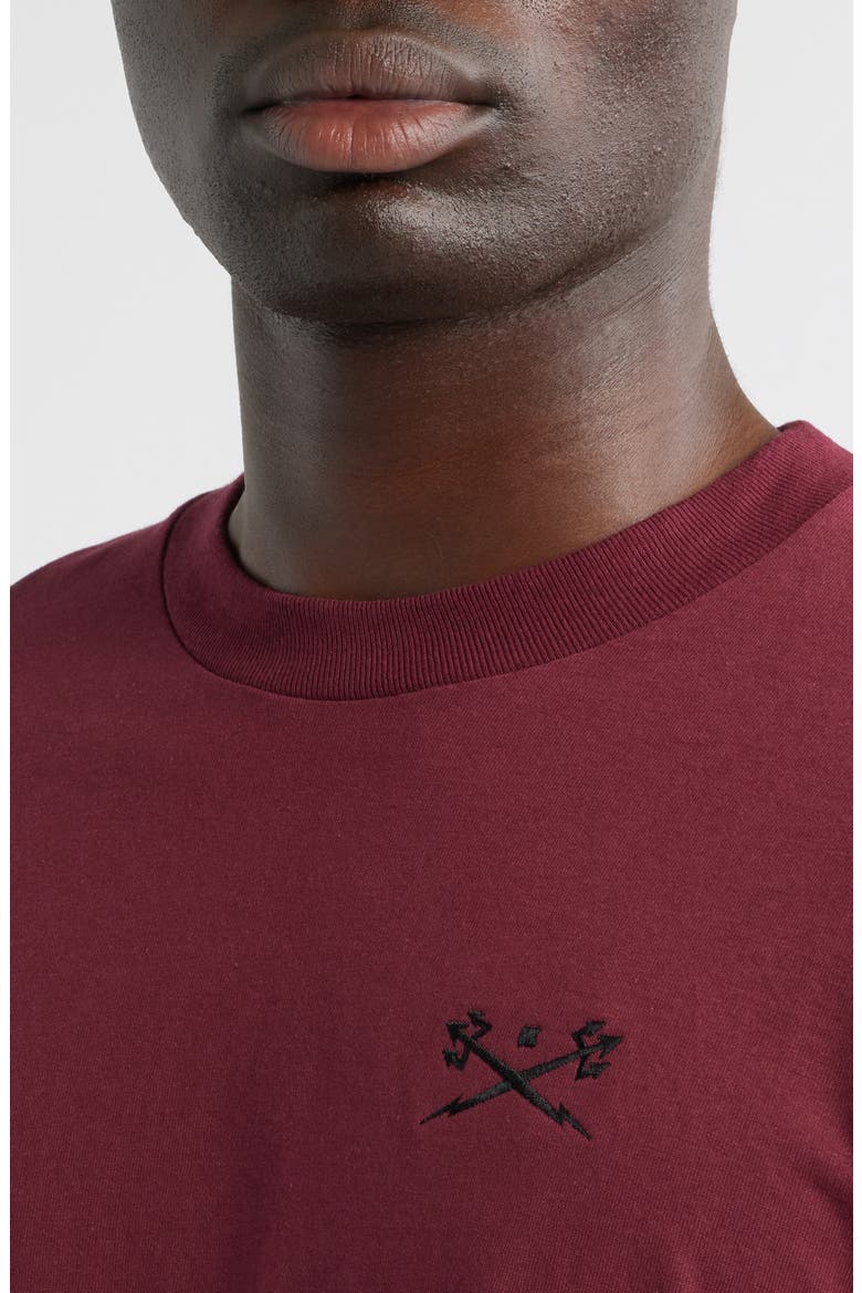 Go-To Embroidered Long Sleeve T-Shirt, Alternate, color, BURGUNDY