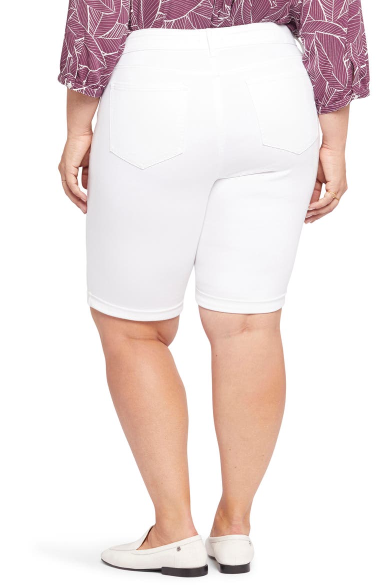 Briella Roll Cuff Denim Bermuda Shorts, Alternate, color, OPTIC WHITE
