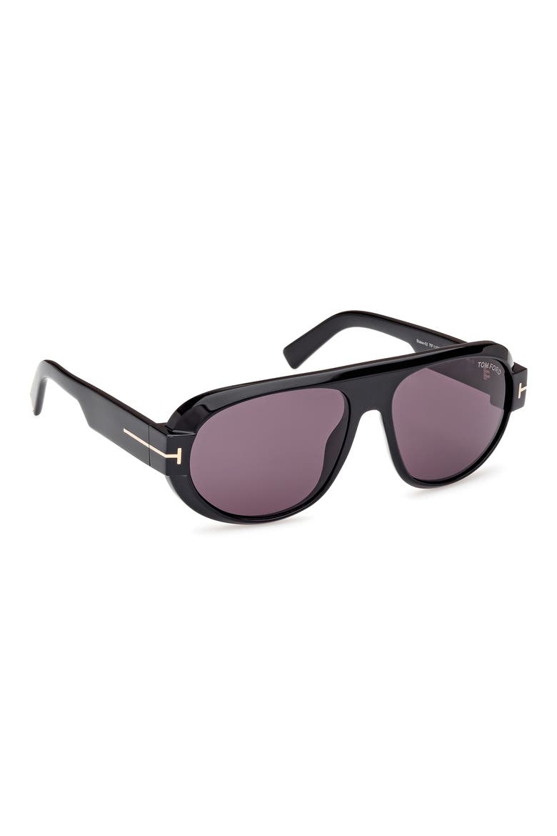 Blake 59mm Pilot Sunglasses, Alternate, color, SHINY BLACK / SMOKE