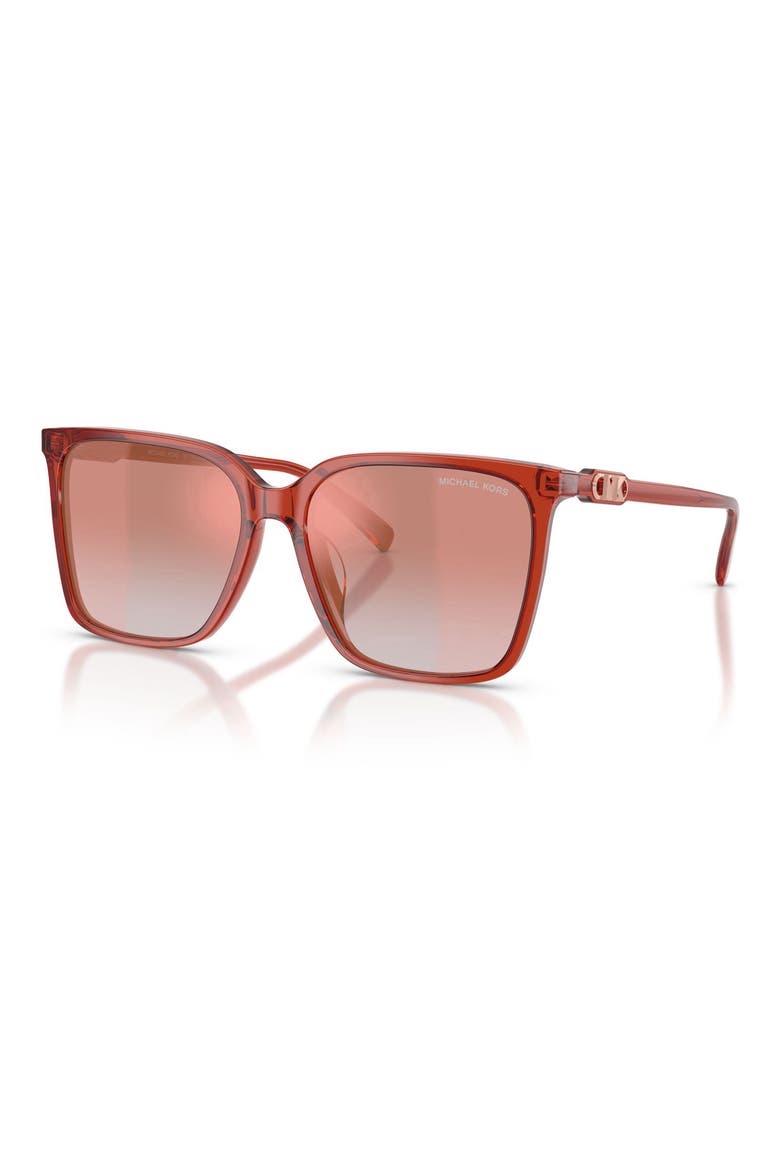 Canberra 56mm Square Sunglasses, Alternate, color, SOFT PINK / PINK MIRROR