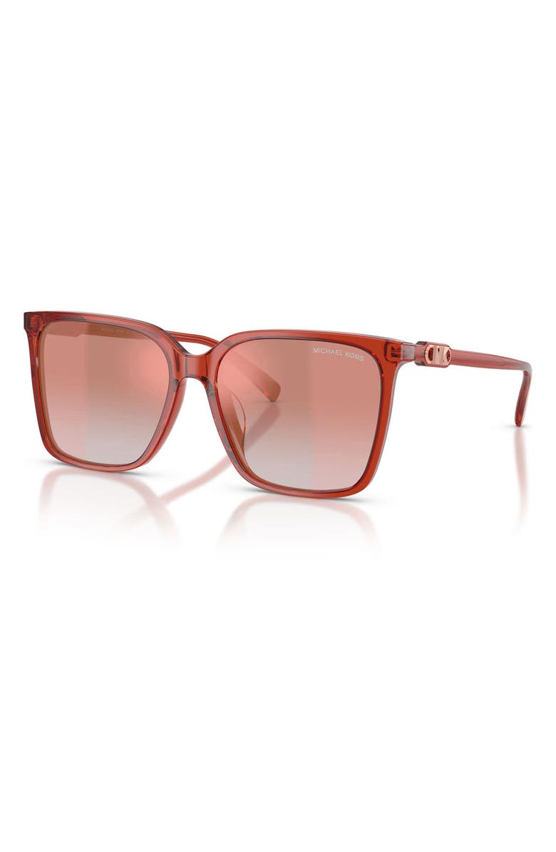 Michael Kors Canberra 56mm Square Sunglasses, Alternate, color, Soft Pink / Pink Mirror