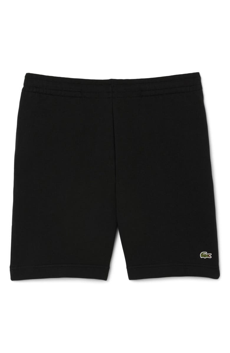 Lacoste Cotton Fleece Sweat Shorts, Main, color, Black