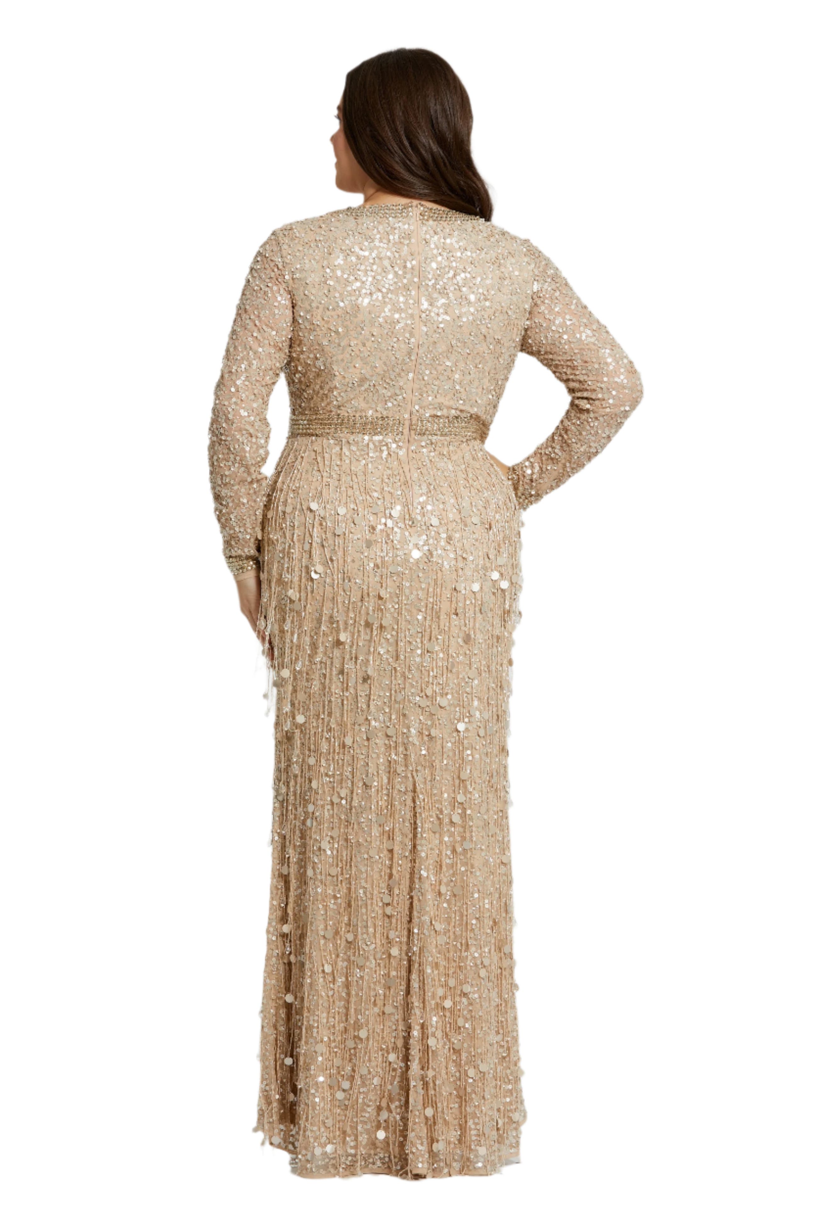 Embellished Fringe Gown - image 2