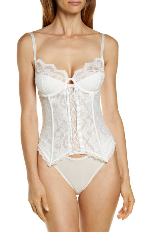 Coquette Lace Bustier Underwire Bra in White 