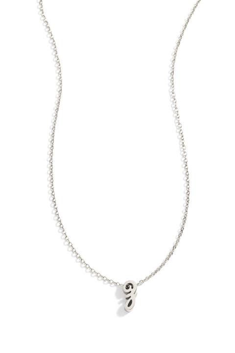 Tiny Script Initial Necklace