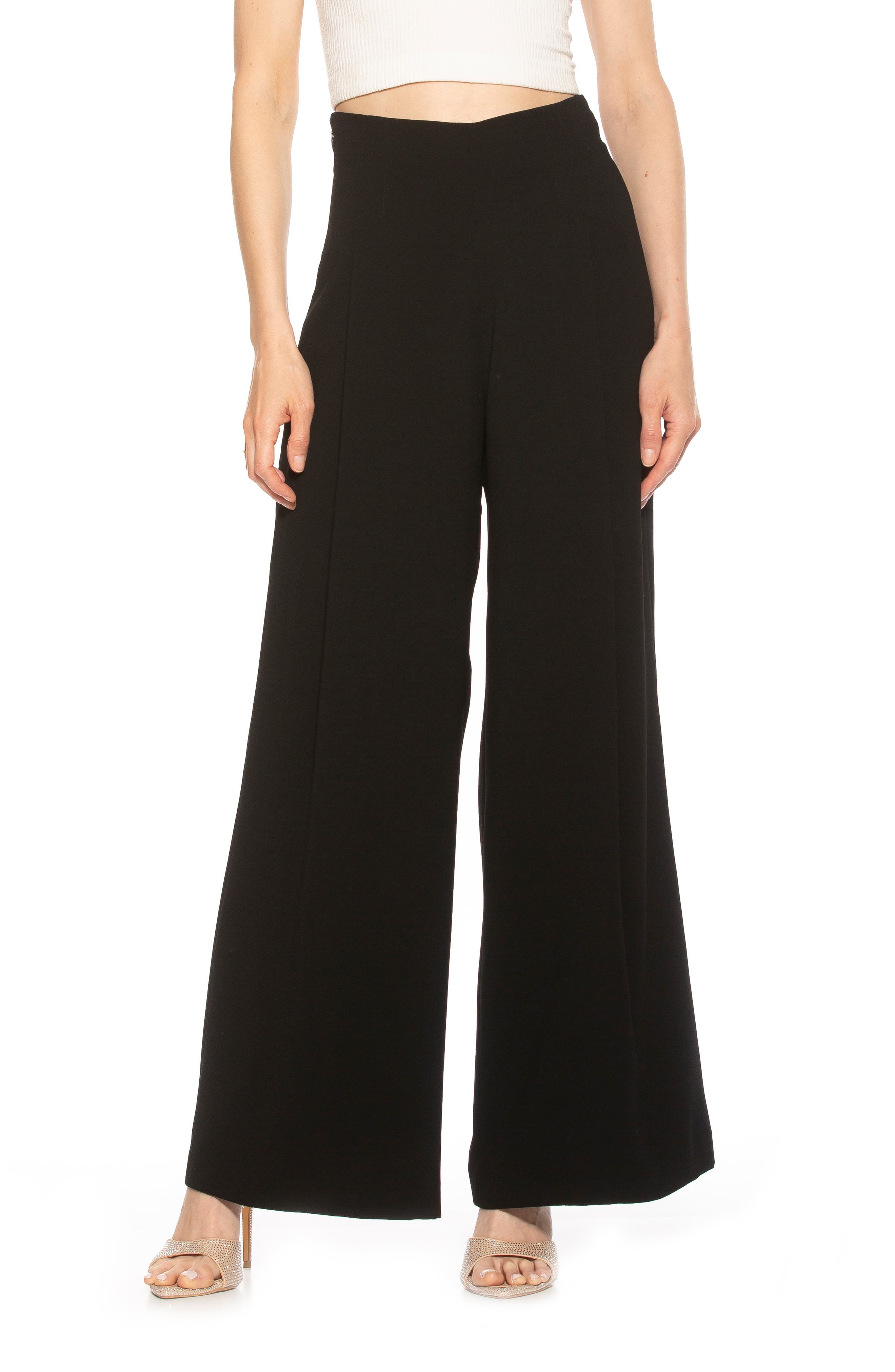 Alexia Admor Elia High Waist Pleat Wide Leg Pants