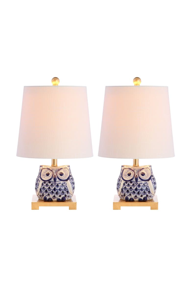 Justina 16" Ceramic Mini Table Lamp, Main, color, Blue/White