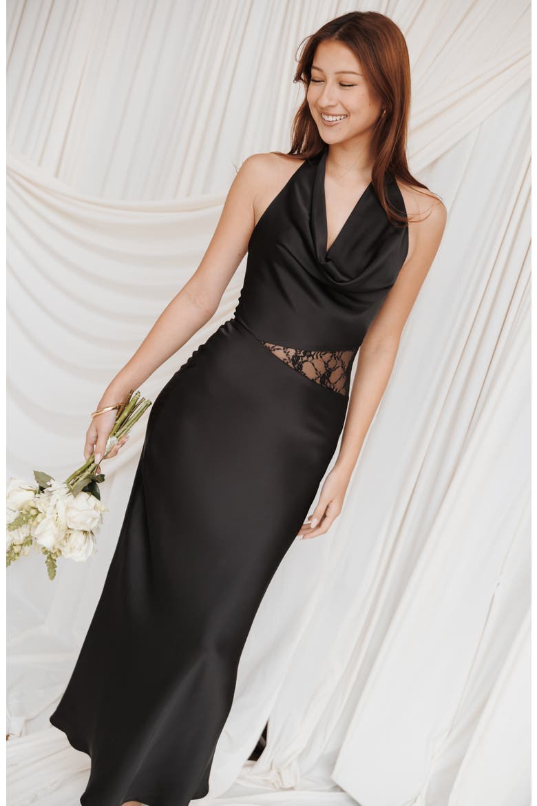 Jameela Halter-Neck Maxidress, Alternate, color, BLACK
