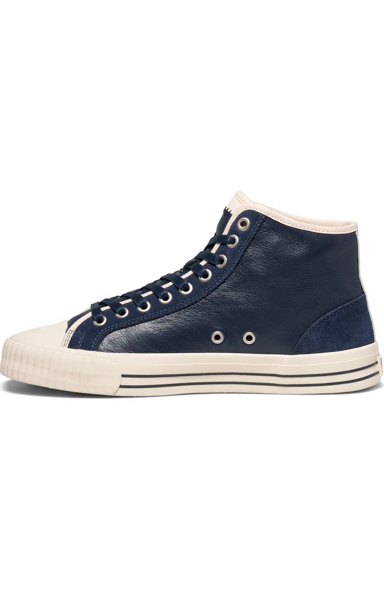 P.F. Flyers Center Vintage High-Top Leather & Suede Sneaker, Alternate, color, Navy-Antique White