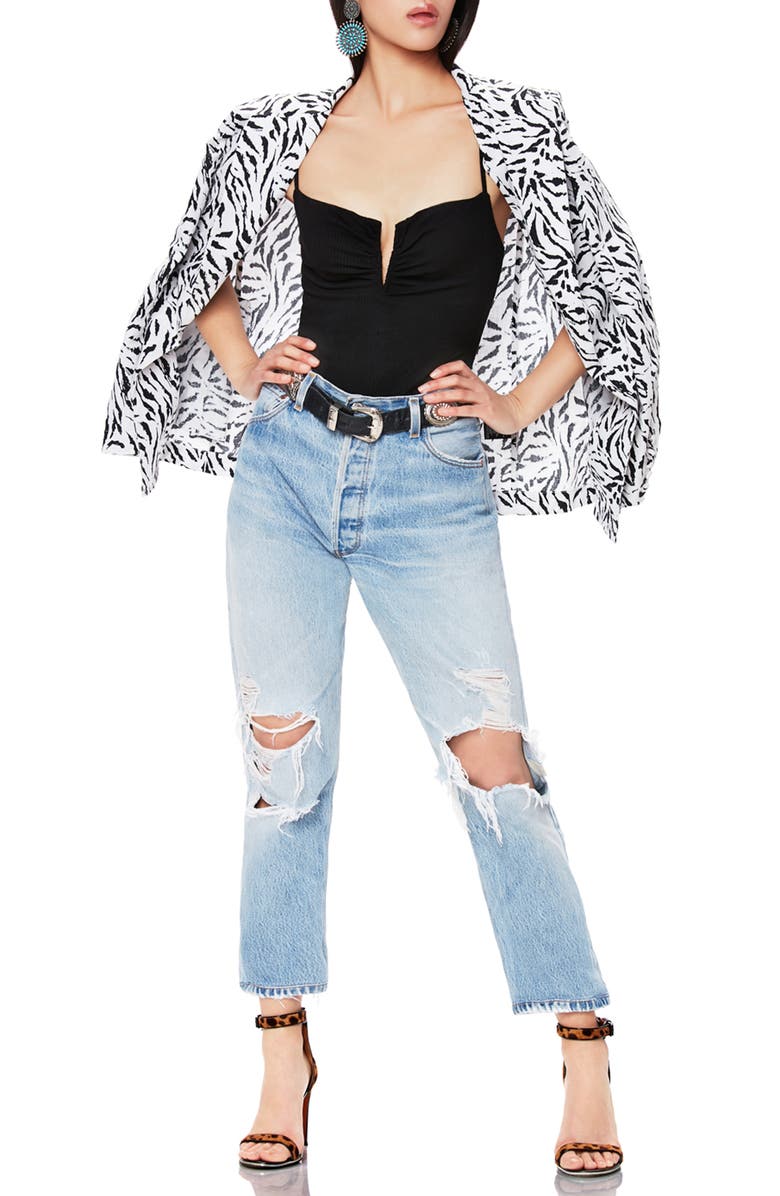 AFRM Tizy Thong Bodysuit, Alternate, color, 