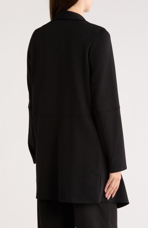T Tahari Drape Front Scuba Knit Jacket In Black