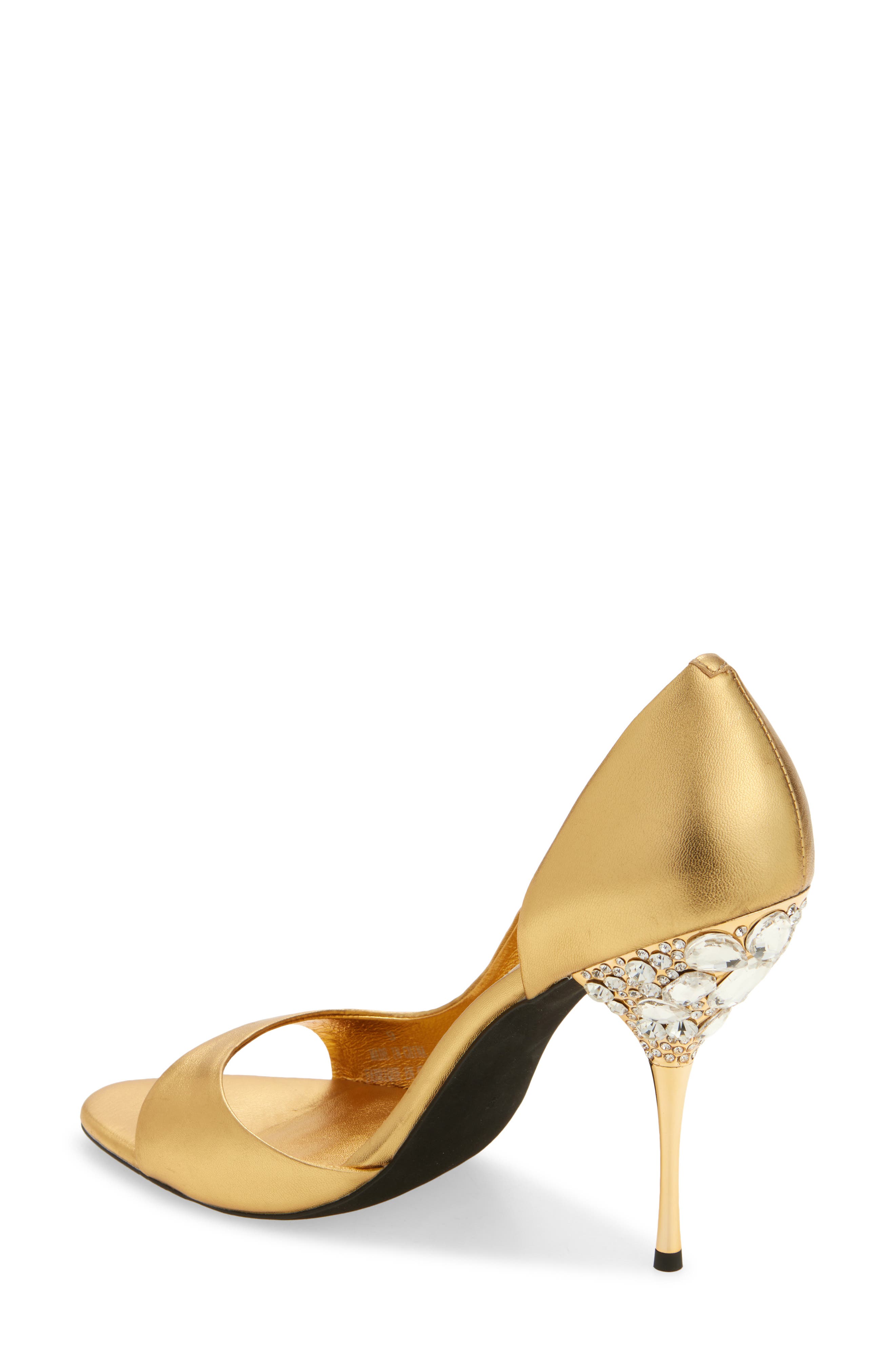 Alluria Crystal Heel Sandal, Alternate, color, GOLD COMBO
