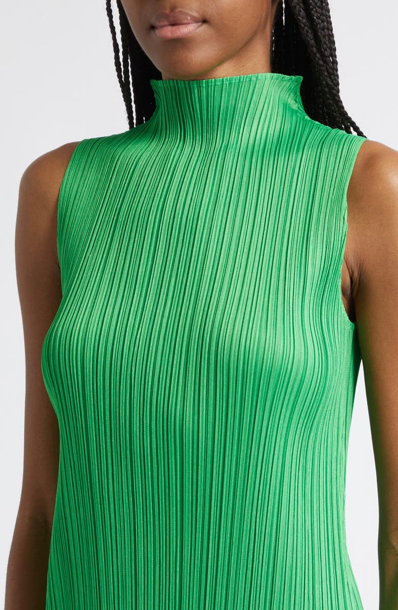 Pleats Please Issey Miyake Monthly Colors April Pleated Midi Dress, Alternate, color, Green