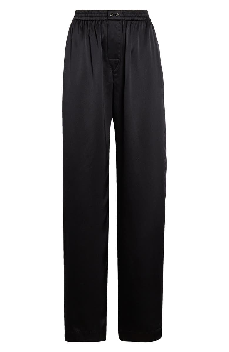 Alexander Wang Logo Cutout Silk Pajama Pants, Alternate, color, 