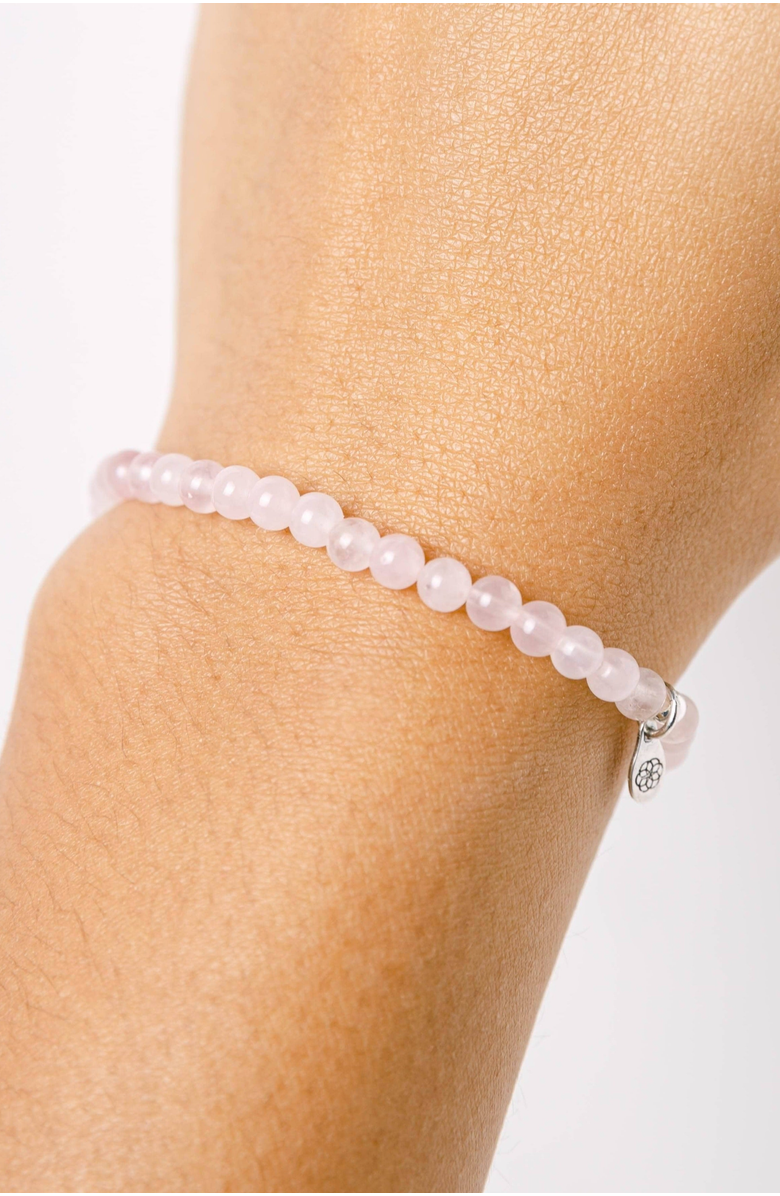 Tiny Rituals Rose Quartz Energy Bracelet, Alternate, color, Light Pink