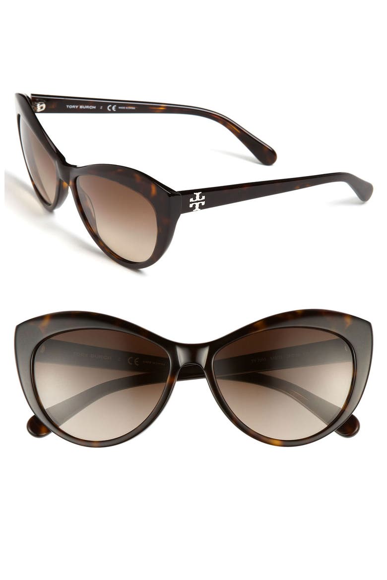 56mm Cat Eye Sunglasses, Main, color, TORTOISE