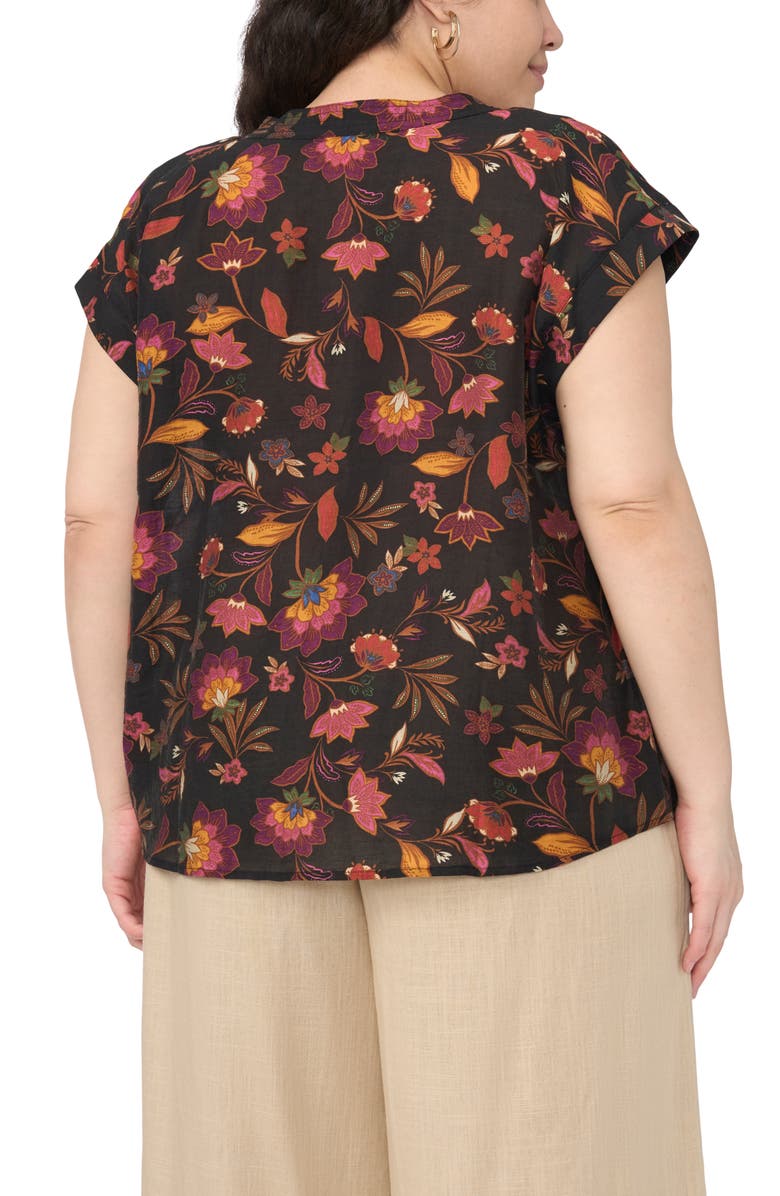 Vince Camuto Print Top, Alternate, color, Rich Black
