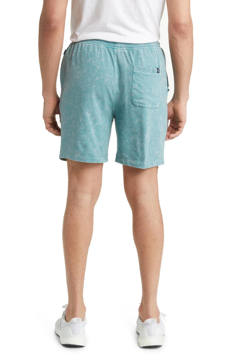 Acid Wash Fleece Drawstring Shorts, Alternate, color, CORAL BLUE