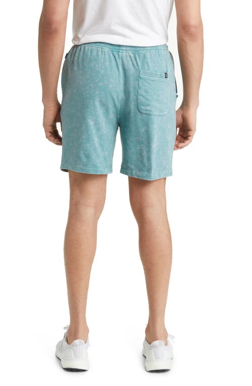 Stone Rose Acid Wash Fleece Drawstring Shorts In Coral Blue
