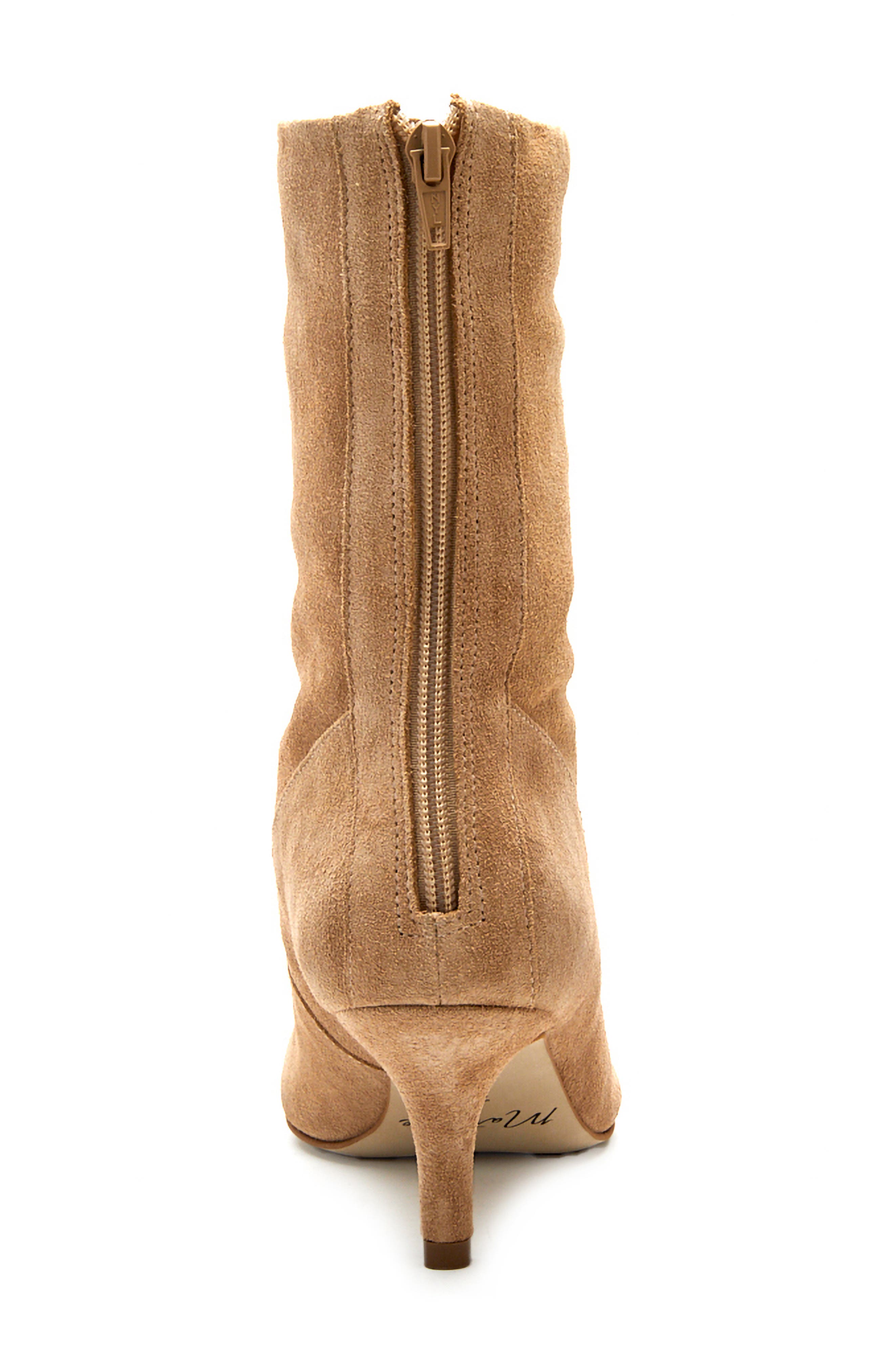 Cici Pointed Toe Sock Bootie (Nordstrom Exclusive), Alternate, color, NATURAL SUEDE
