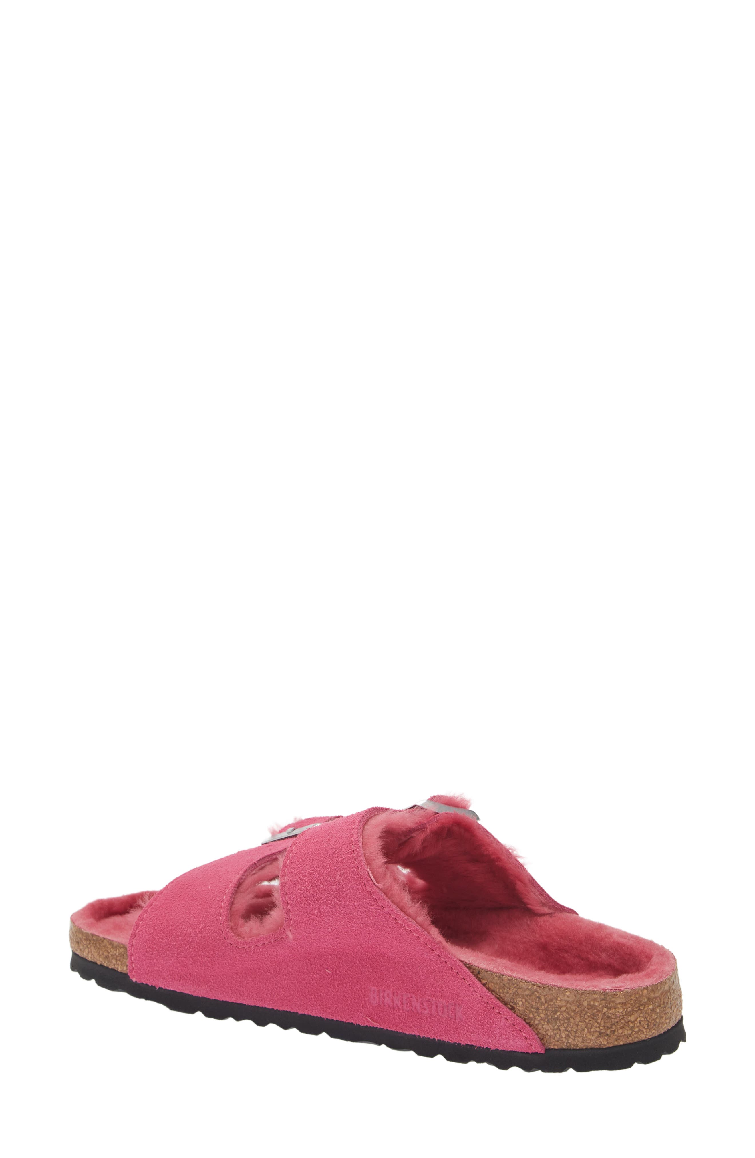 Arizona Genuine Shearling Lined Slide Sandal, Alternate, color, PINK