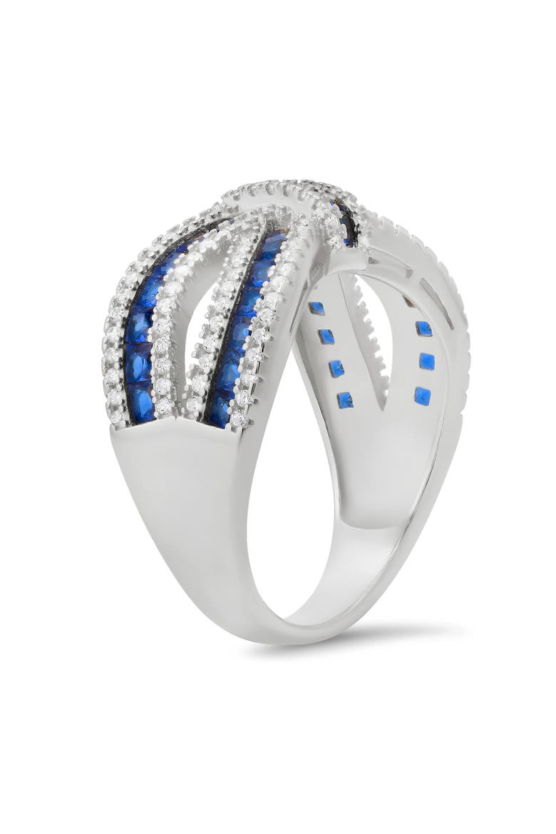 Cubic Zirconia Love Knot Ring, Alternate, color, SILVER