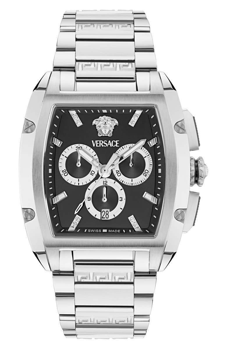 Versace Dominus Chronograph Bracelet Watch, 42mm x 50mm, Main, color,