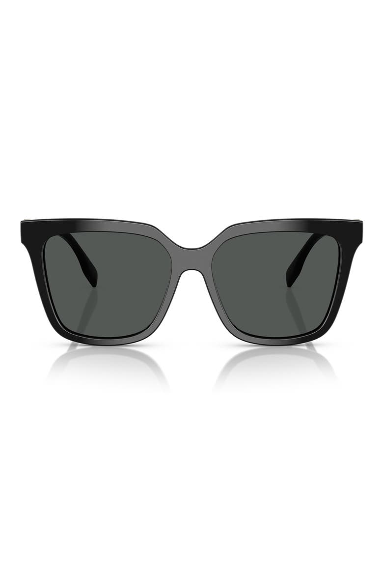 56mm Square Sunglasses, Main, color, BLACK