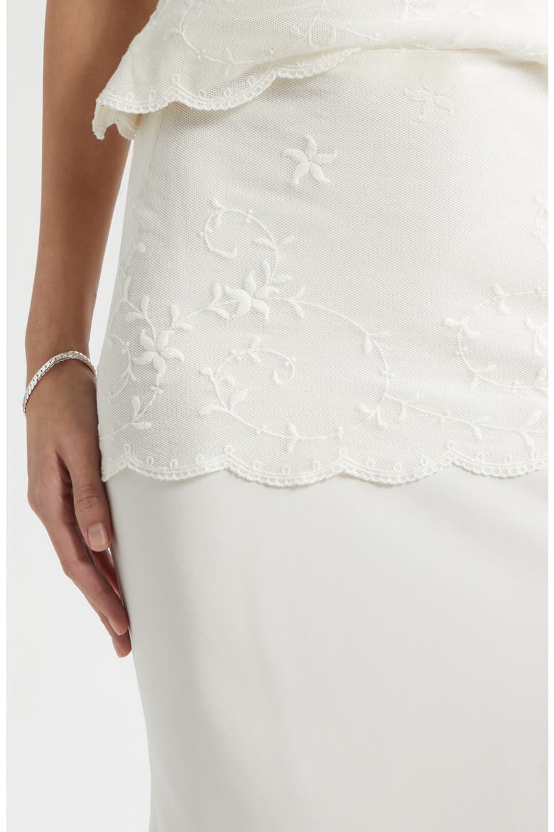 Cove Lace Stretch Silk Midi Skirt, Alternate, color, PEARL