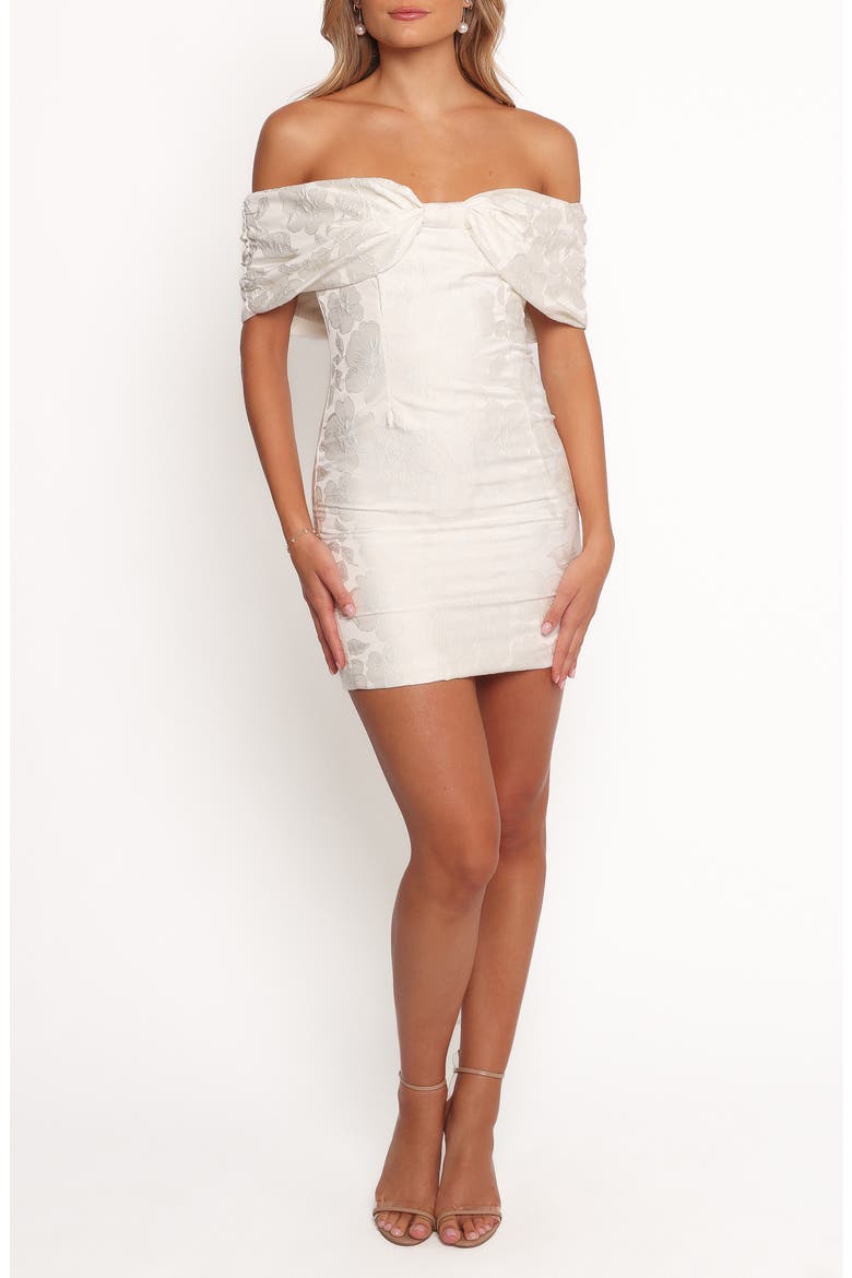 Kaeli Floral Jacquard Minidress, Main, color, WHITE