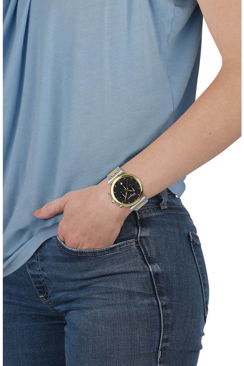 Salvatore Ferragamo Ora Chronograph Bracelet Watch, 40mm, Alternate, color, TWO TONE