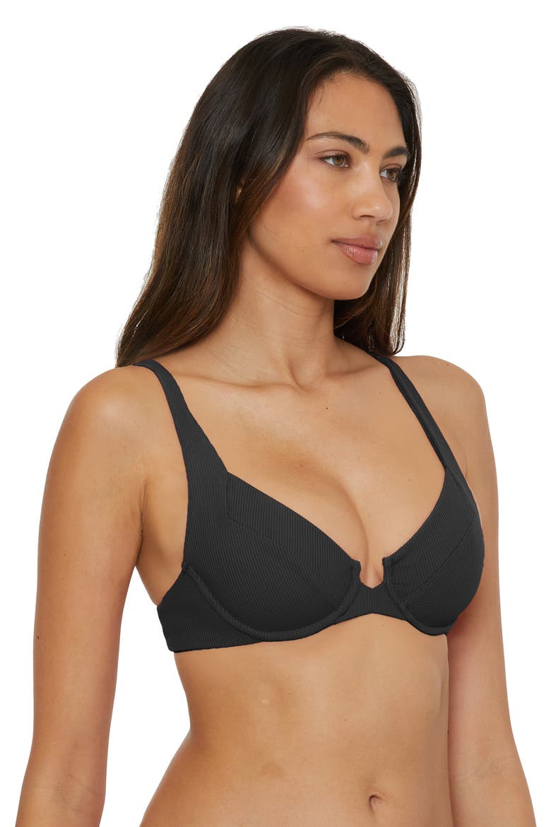 Modern Edge Underwire Bikini Top, Alternate, color, BLACK