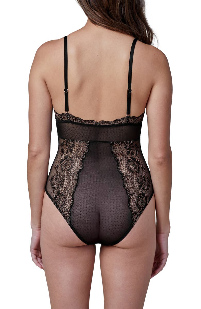 Skarlett Blue Unveil Lace Teddy, Alternate, color, 