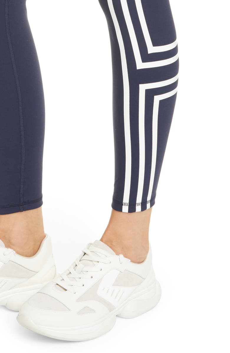 Tory Sport by Tory Burch Stripe T-Logo Side Pocket Leggings, Alternate, color, 