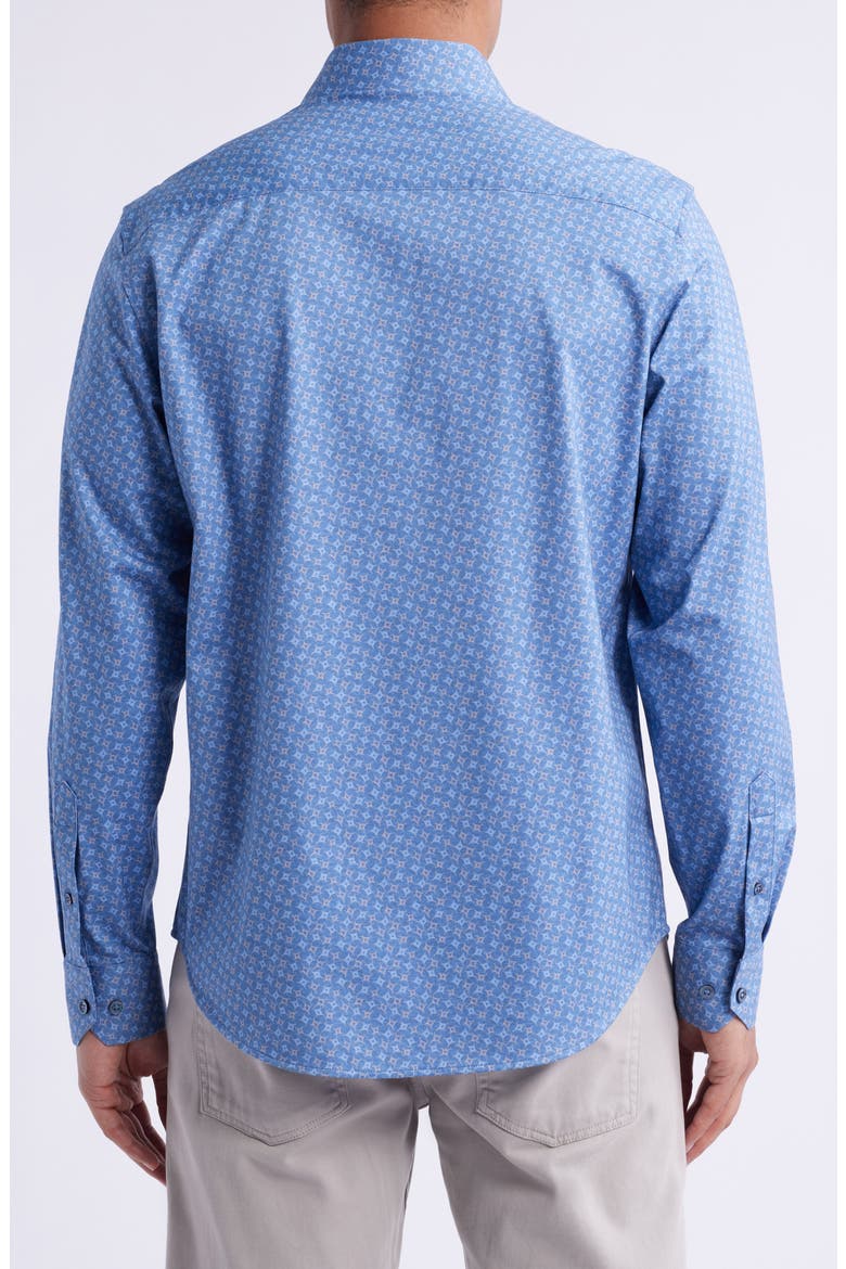 Jimmy OoohCotton® Abstract Print Button-Up Shirt, Alternate, color, COBALT