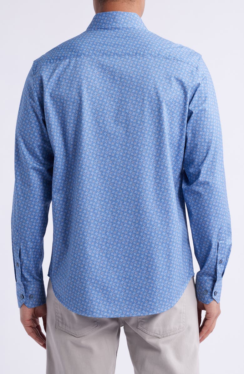 Bugatchi Jimmy OoohCotton<sup>®</sup> Abstract Print Button-Up Shirt, Alternate, color, Cobalt