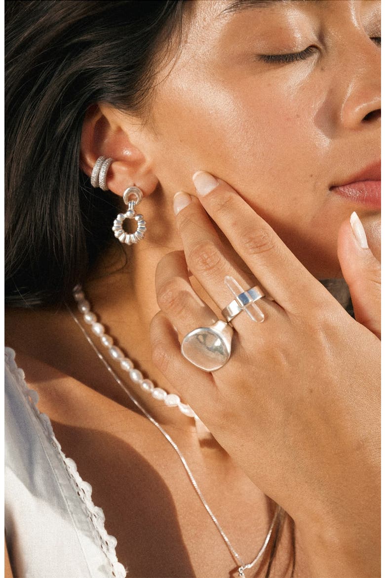 Railay Drop Earrings, Alternate, color, SILVER