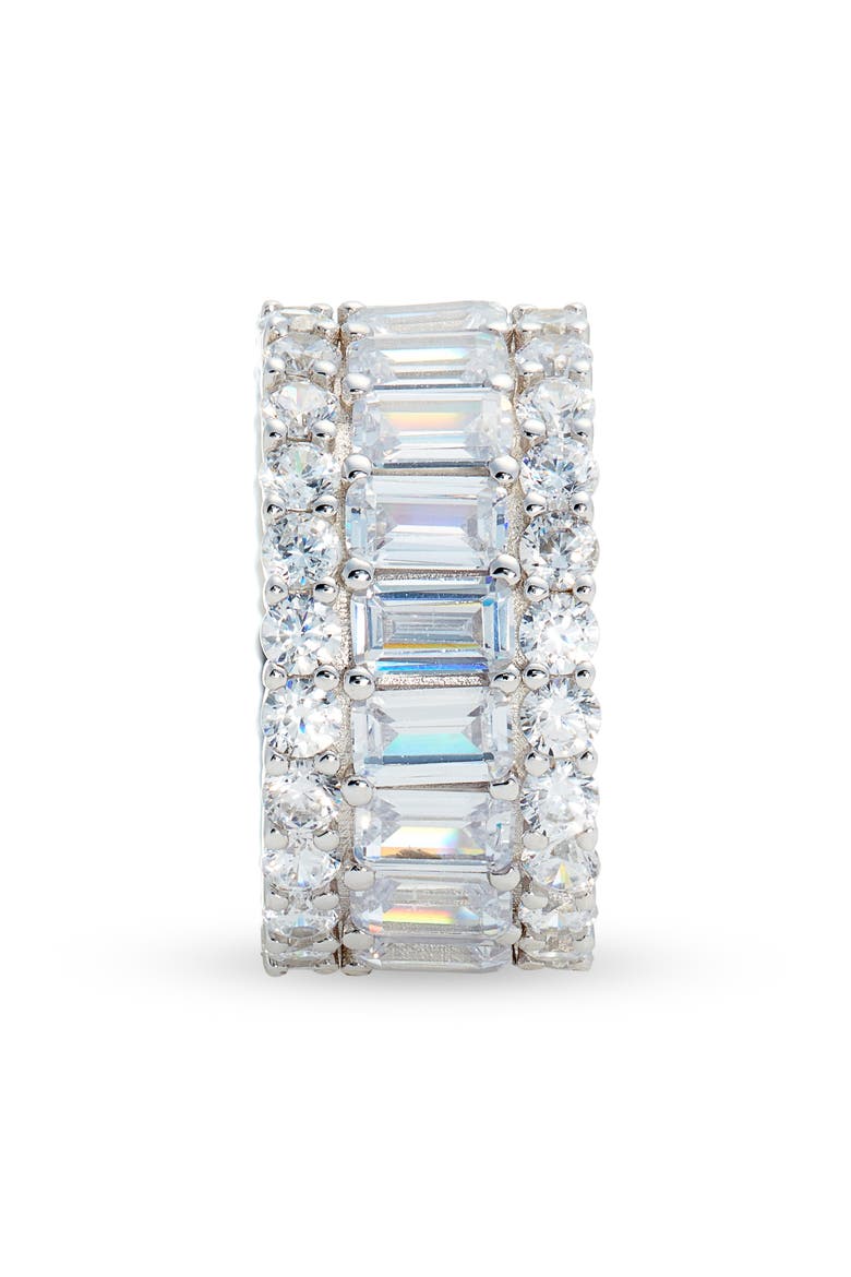Adina's Jewels Wide Baguette Eternity Band, Alternate, color, SILVER
