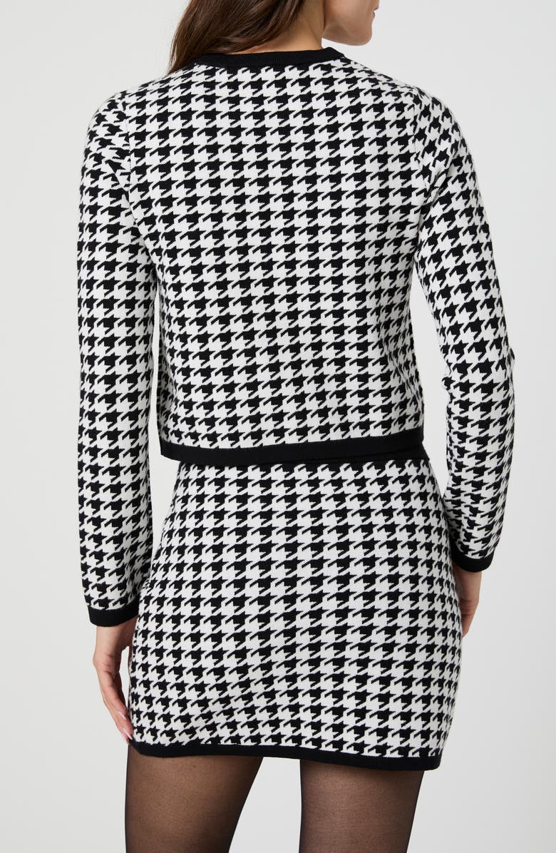 French Connection Houndstooth Jacquard Sweater, Alternate, color, Black/ White Houndstooth