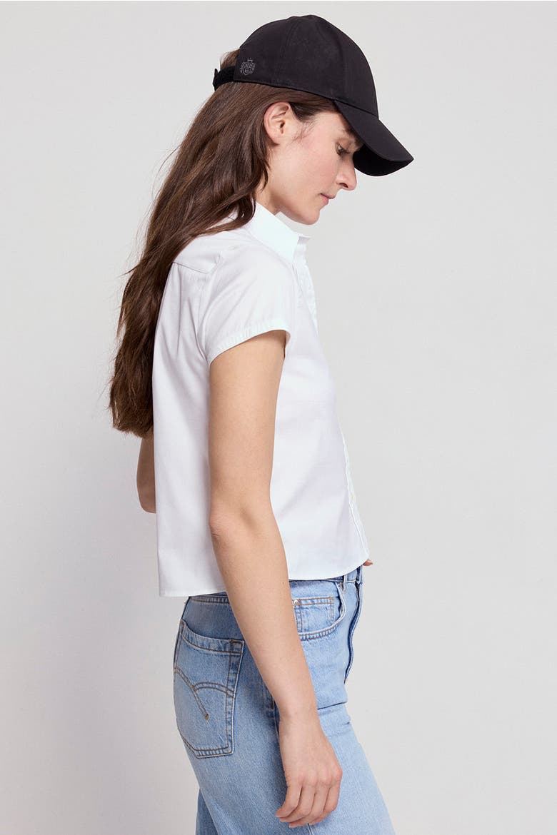 The Boxy Short Sleeve Cropped Shirt, Alternate, color, White
