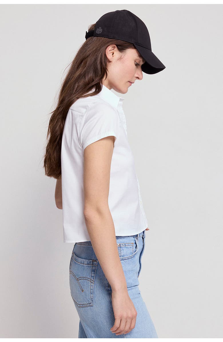 The Shirt by Rochelle Behrens The Boxy Cropped Short Sleeve Shirt, Alternate, color, White
